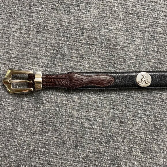 Alabama Crimson Tide Belt Mens 40 Black Leather Concho Medallion Embossed Logo - Picture 3 of 12